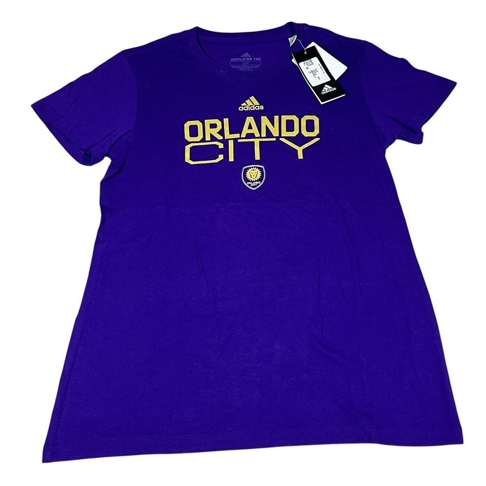 Adidas Orlando City‎ SC Women Purple Amplifier Tee MLS Soccer Shirt Small